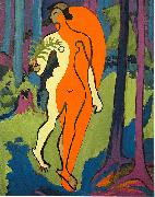 Ernst Ludwig Kirchner Nude in orange and yellow oil painting artist